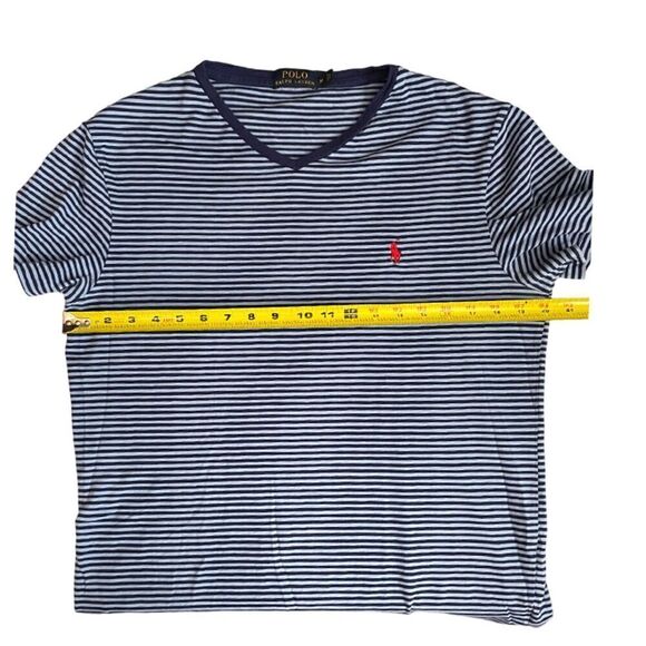 Polo Ralph Lauren Striped Navy & Blue short sleeve T-Shirt Size M - Picture 8 of 8